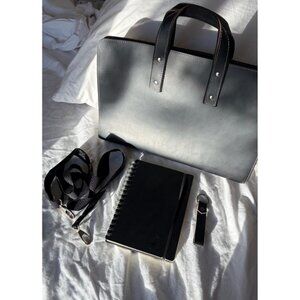 Robb Vices Vacavaliente Black Leather Laptop Bag + Notebook + Keychain Set